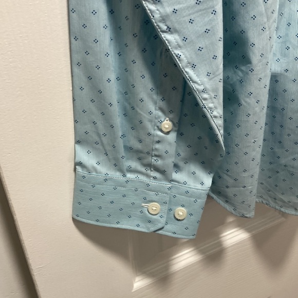 Express Slim-Fit Men’s Long Sleeve Blue Button Up - Picture 5 of 5